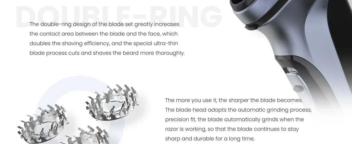 SEJOY Rechargeable Wet & Dry Use Electric Shaver Pop-up Hair Trimmer Rotary Shaving Machine Razor - Evallys.com