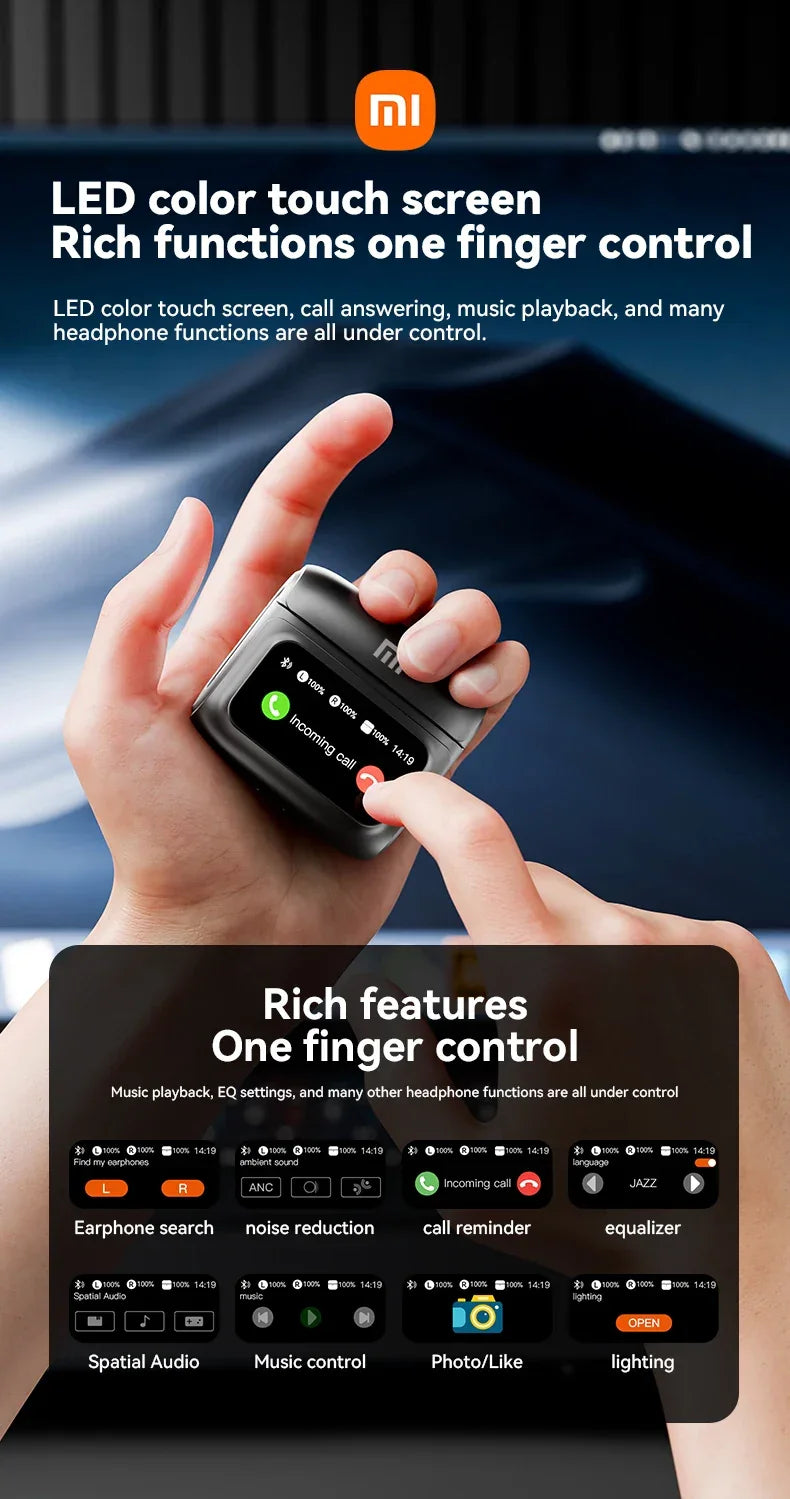 Xiaomi ANC Wireless Earbuds Bluetooth Earphone Touch Screen airpods Control Active Noise Reduction In Ear Headphone Bulit in Mic - Evallys.com