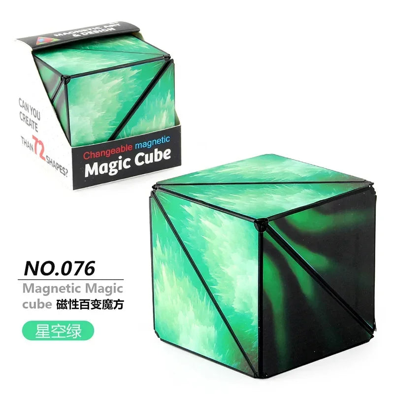 Variety Geometric Changeable Magnetic Magic Cube Anti Stress 3D Hand Flip Puzzle Cube Kids Stress Reliever Fidget Toy - Evallys.com