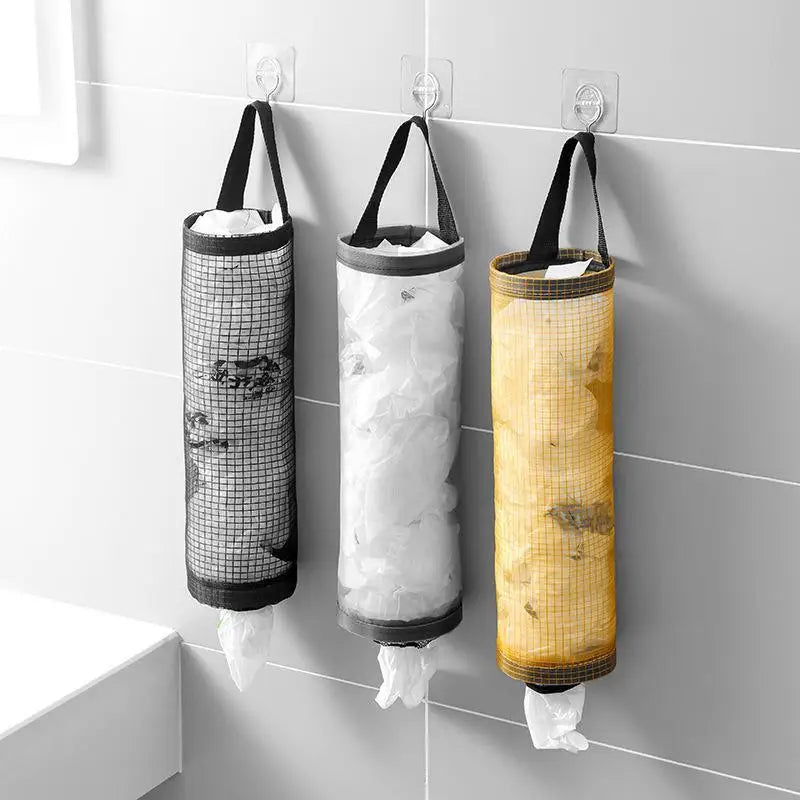 3/2/1PC Home Grocery Bag Holder Wall Mount Plastic Bag Holder Dispenser Hanging Storage Garbage Bag Kitchen Garbage Organizers