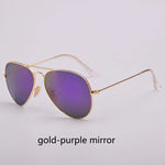 Top Quality Real Glass Lenses Men Women Sunglasses Brand Fashion Pilot Metal Frame Classic Style Outdoor UV400 Sun Glasses - Evallys.com