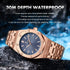PENGAGAR Square Luxury Men Wristwatch Waterproof Luminous Date Stainless Steel Male Clock Business Sports Quartz Watches For Men - Evallys.com