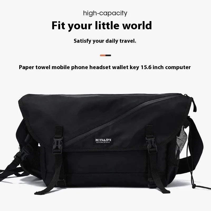Men’s Nylon Shoulder Bag – Japanese Style Laptop Sling & Messenger Bag - Evallys.com
