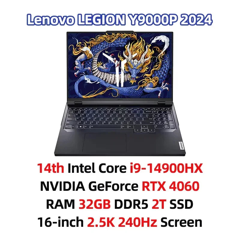 Lenovo Legion Y9000P 2024 E-sports Gaming Laptop Intel Core i9-14900HX RTX 4060/RTX 4090 16 inch 2.5K 240Hz Game Notebook PC - Evallys.com