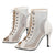 Women Mesh Sandals Breathable High Top Sandals Peep Toe Dance Shoes High Heel Summer Booties for Ballroom - Evallys.com