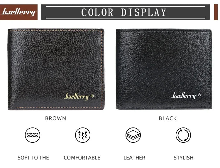 Men RFID Wallets New Short Card Holder Simple Style Male Purses Photo Holder Small Coin Bag Bifold Wallet Pocket For Men - Evallys.com
