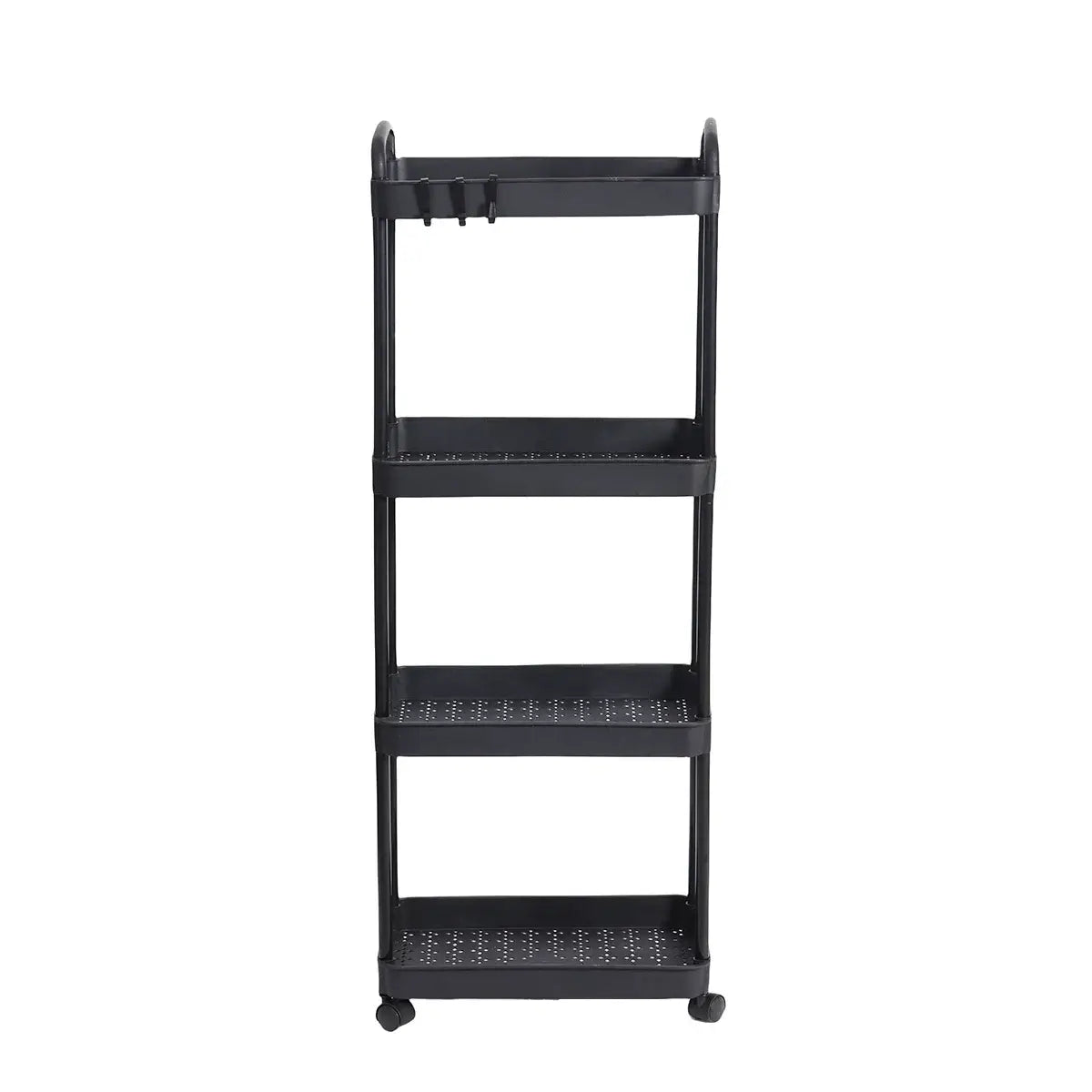 Plastic Rolling Utility Cart with Handle Storage Trolley for Office, Living Room, Kitchen, Movable Storage Organizer with Wheel