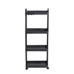 Plastic Rolling Utility Cart with Handle Storage Trolley for Office, Living Room, Kitchen, Movable Storage Organizer with Wheel