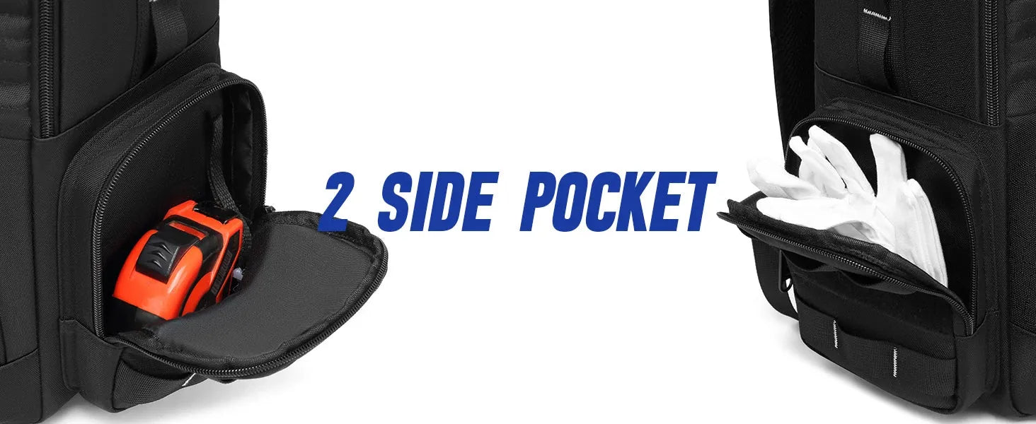 Heavy Duty Tool Backpack with 3 Pouches – For Electricians & Plumbers - Evallys.com