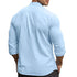 Men's Henry Shirts Cotton Linen Slim Fit Causal Hawaiian Solid Color Basic Style Spring Summer Breathable Men Clothing - Evallys.com