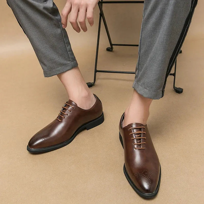Luxury Men’s Leather Oxford Shoes – Formal Wedding & Office Footwear - Evallys.com