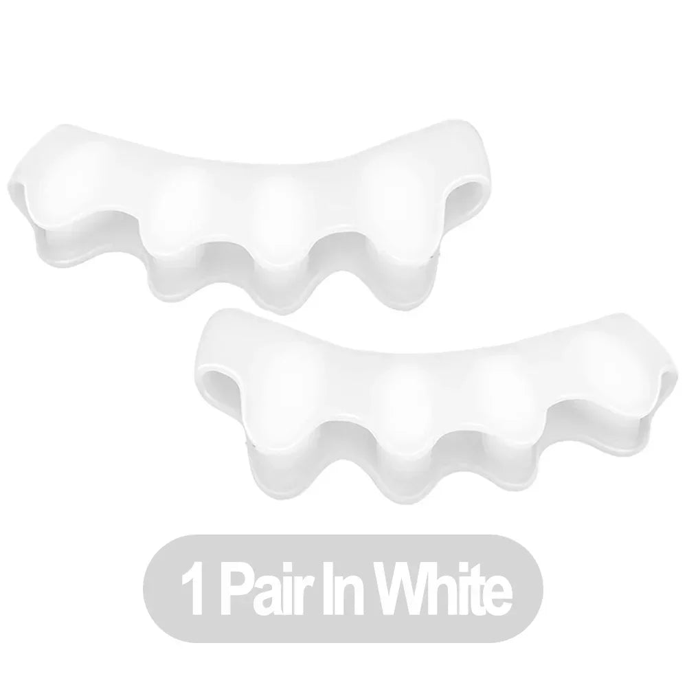 1 Pair Silicone Toe Separator, Bunion Corrector,Hammer Toe Corrector, Soft Silicone Material for Toe Separation Foot Care Tool - Evallys.com