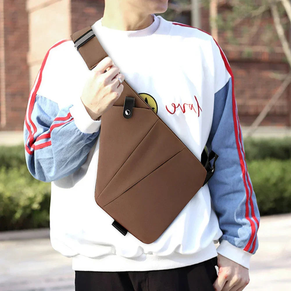 Men’s Anti-Theft Chest Bag – Nylon Sling Fanny Pack with Adjustable Strap - Evallys.com