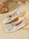 Women’s Round Toe Platform Flats – Woven Espadrilles for Casual Wear - Evallys.com