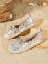 Women’s Round Toe Platform Flats – Woven Espadrilles for Casual Wear - Evallys.com