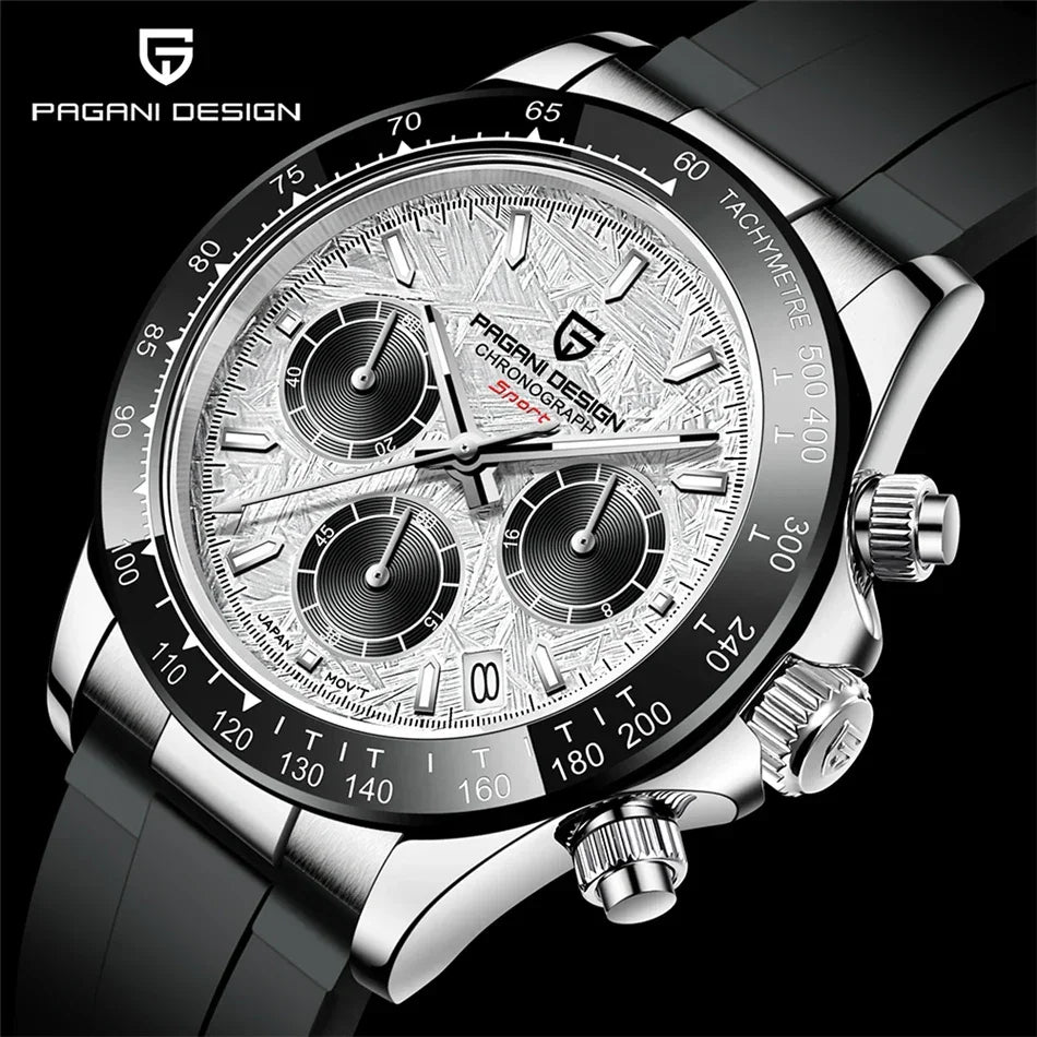 40mm New V2 PAGANI DESIGN Men's Quartz Watches Sapphire Retro Chronograph Stainless Steel Waterproof Watch Men Relogio Masculino - Evallys.com