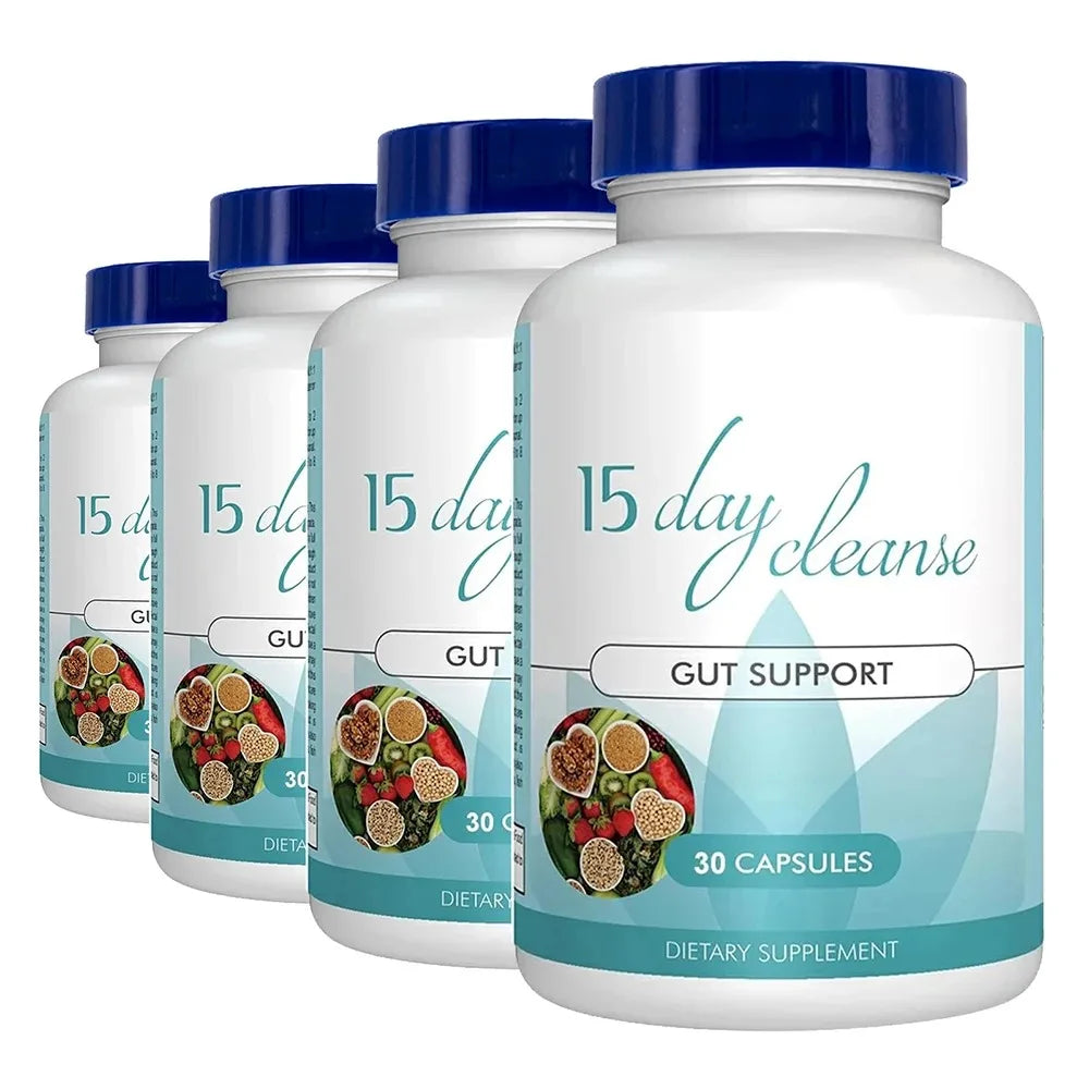 Gut Health Supplements - Improve Digestive Comfort 15 Day Cleanse Detox Gut & Colon Support Capsules - Evallys.com # #