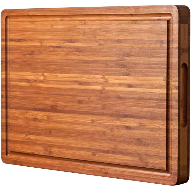20x15" Extra Large, 1" Thick Bamboo Wood Butcher Chopping Block, Cheese Board