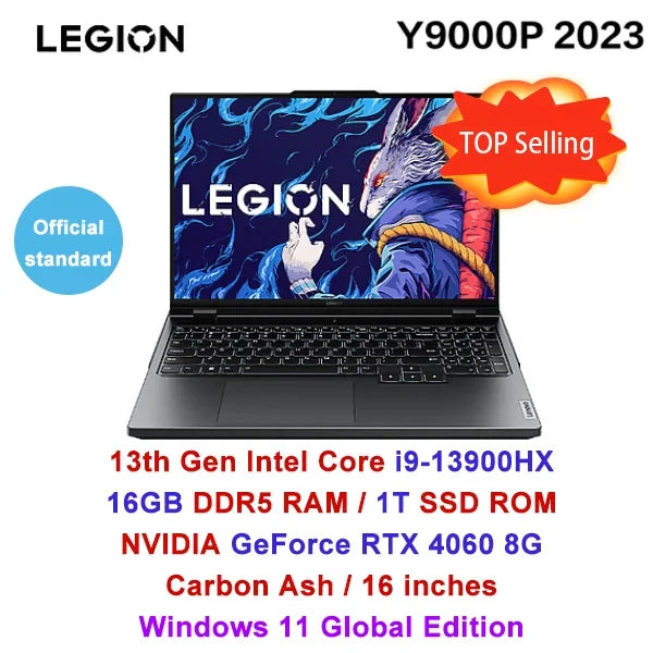 Lenovo Legion Y9000P 2023 16inch Gaming Esports Laptop 32G 2T SSD RTX 4060/4080 13th Intel I5-13500HX/I9-13900HX Gamer Notebook - Evallys.com