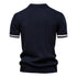 AIOPESON Men's Solid Color Sport Zipper Polo Shirt Athletic Social Polo Shirts for Men Office Slim Fit Polo - Evallys.com