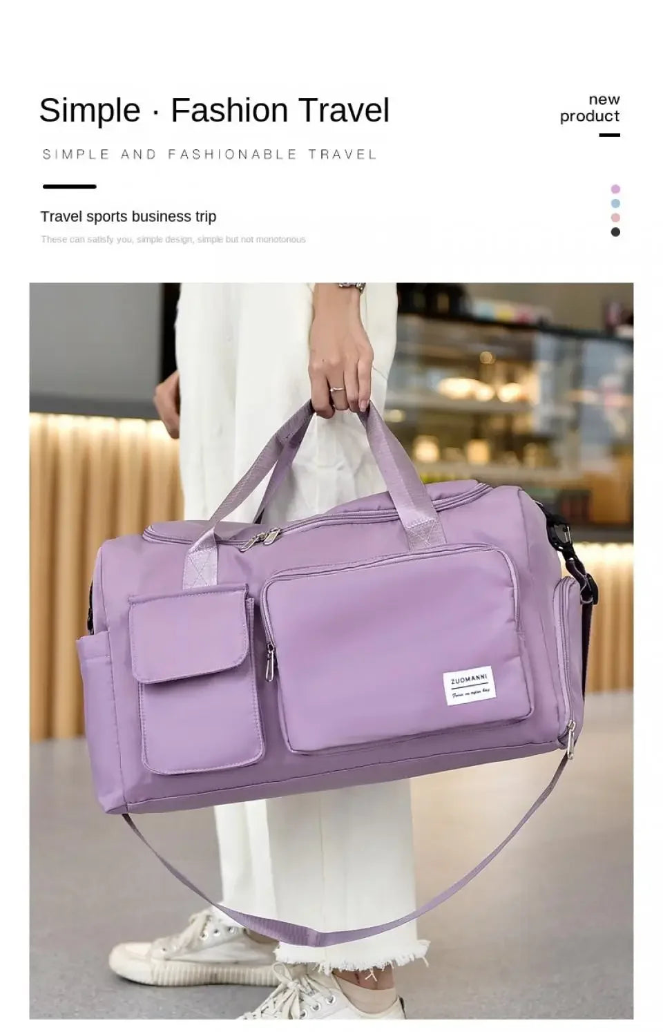 UNIXINU Carry On Travel Bag Large Capacity Weekender Overnight Duffle Bags with Shoe Compartment Sports Fitness Bags for Women - Evallys.com