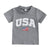 Independence Day Kids T-Shirt with USA Flag Embroidery Patriotic Short Sleeve Tee for Boys Loose Fit Summer Top - Evallys.com