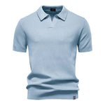 AIOPESON Men's Summer Breathable Polo Shirt Short Sleeve Solid Color Casual Polo Shirts for Men Lightweight Stretch Polo ﻿ - Evallys.com
