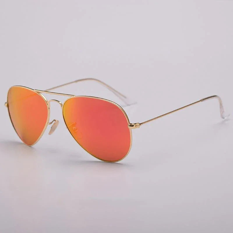Top Quality Real Glass Lenses Men Women Sunglasses Brand Fashion Pilot Metal Frame Classic Style Outdoor UV400 Sun Glasses - Evallys.com