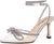 Women's Rhinestone Bow Heels Ankle Strap Pointed Toe Stiletto Heeled Sandals Wedding Bridal Dress Pumps Shoes - Evallys.com