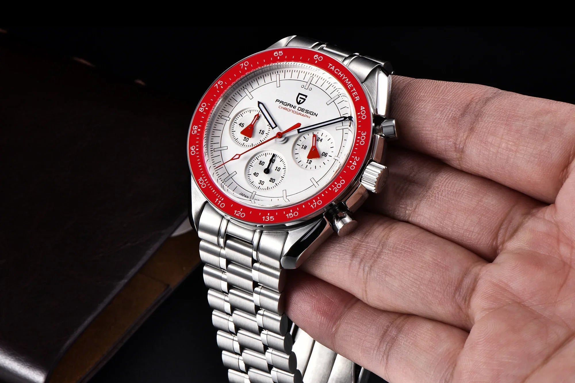 PAGANI DESIGN V4 New Quartz Men's Automatic Date Speed Chronograph Sapphire Mirror Sport Waterproof Watch All Steel VK63 Watches - Evallys.com