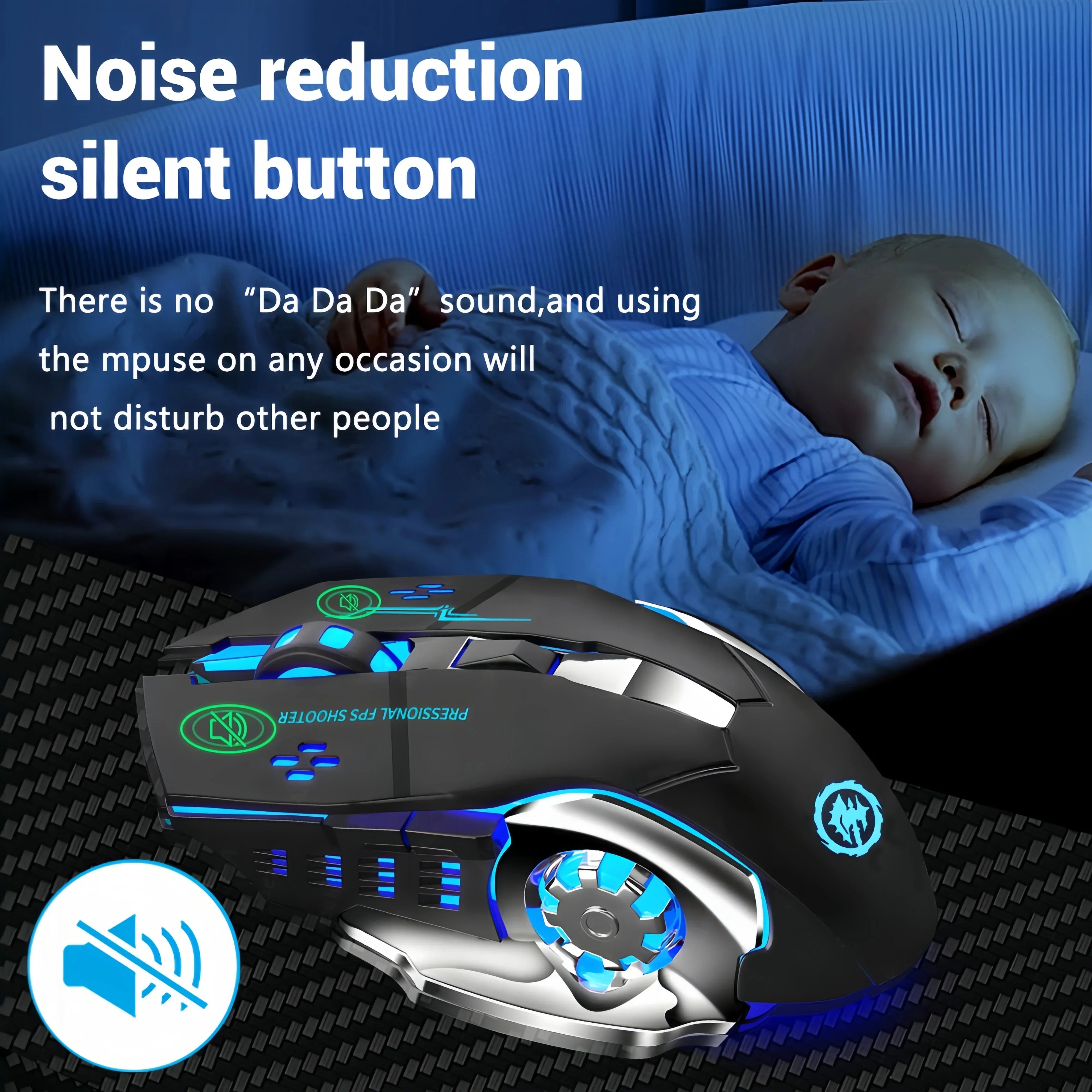 2.4G Wireless Mouse Bluetooth Mouse RGB Backlit Gaming Mouse Rechargeable Mice Silent Mouse 3600 DPI Mouse for Macbook Laptop - Evallys.com