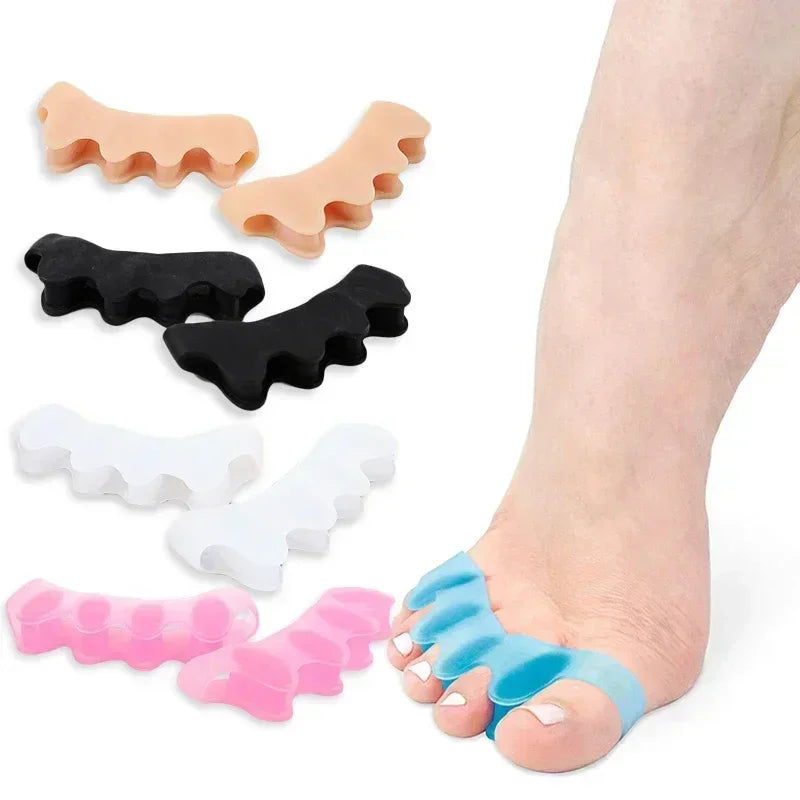 1 Pair Silicone Toe Separator, Bunion Corrector,Hammer Toe Corrector, Soft Silicone Material for Toe Separation Foot Care Tool - Evallys.com