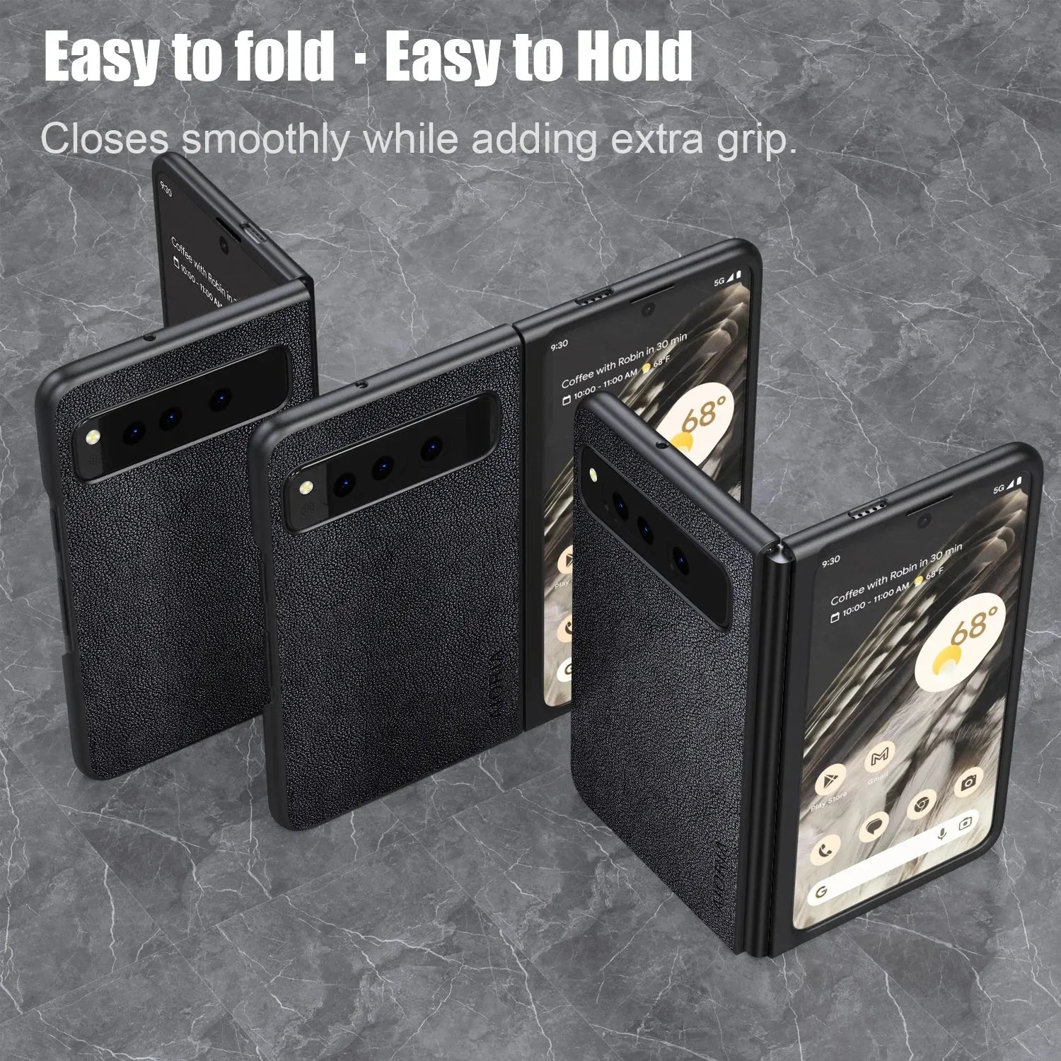 PU Leather Case for Google Pixel Fold 5G simply Business style Hard PC with PU 2in1 material - Evallys.com