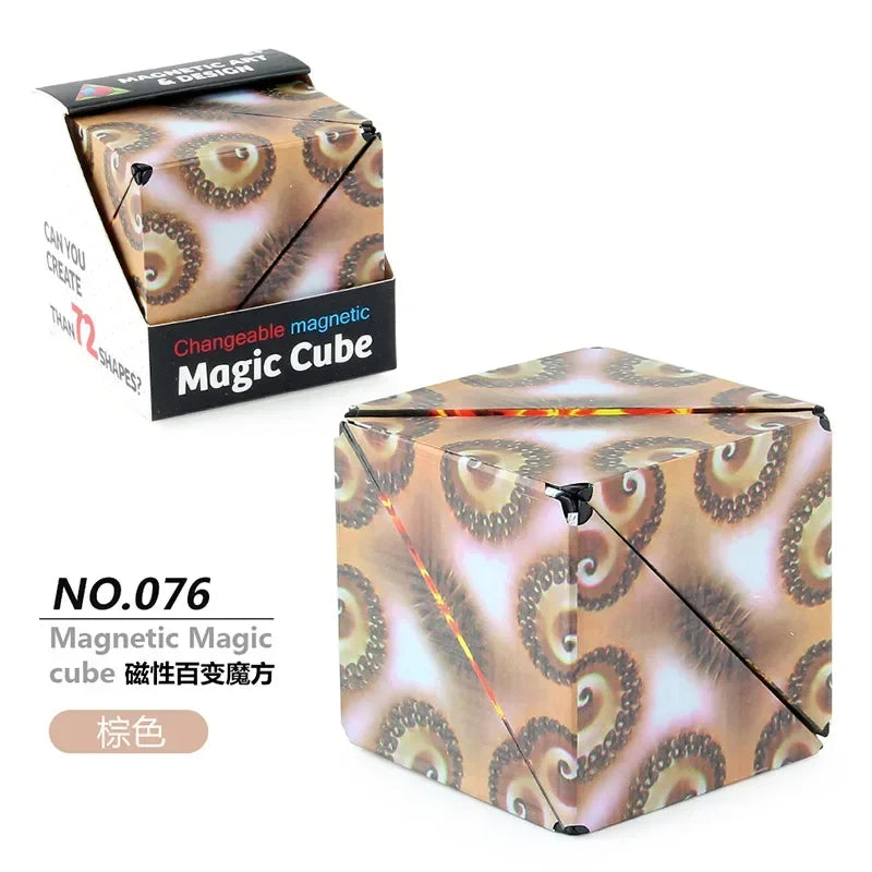 Variety Geometric Changeable Magnetic Magic Cube Anti Stress 3D Hand Flip Puzzle Cube Kids Stress Reliever Fidget Toy - Evallys.com