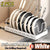 Pots and Pans Organizer Under Cabinet,Sliding Pot Lid Holder and Pan Rack Kitchen,Pull out Pot and Pan Organizer,Dishes Storage