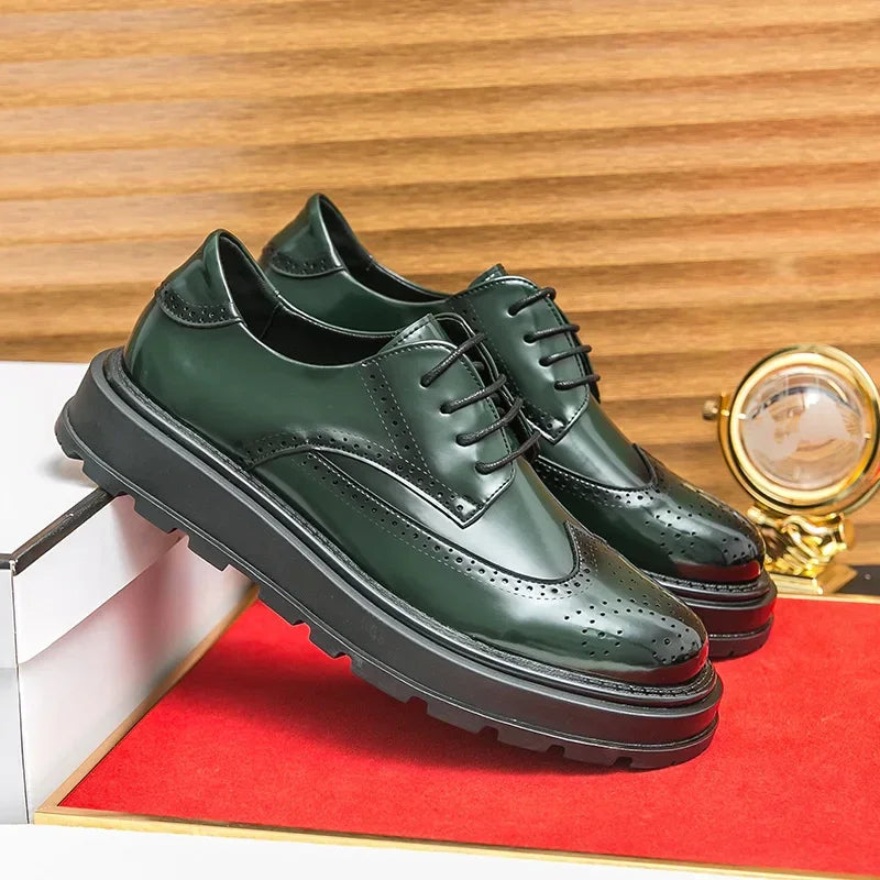 Green Patent Leather Oxford Shoes – Men’s Formal Business Dress Shoes - Evallys.com