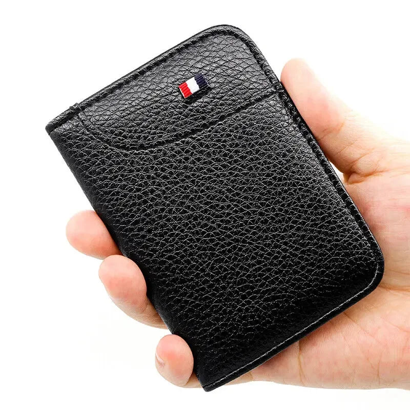 Portable Slim Soft Wallet PU Leather Mini Credit Card Wallet Purse Card Holders for Men Wallet Thin Small Short Wallets - Evallys.com