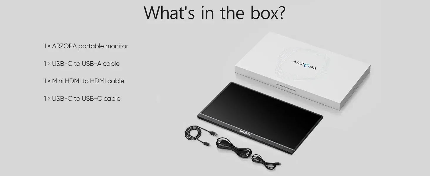 ARZOPA 16.1 inch 100% sRGB 144Hz Portable Monitor Gaming Laptop Display with Type C Mini HDMI For PS/Steam/Deck/Switch/PC/Mac - Evallys.com