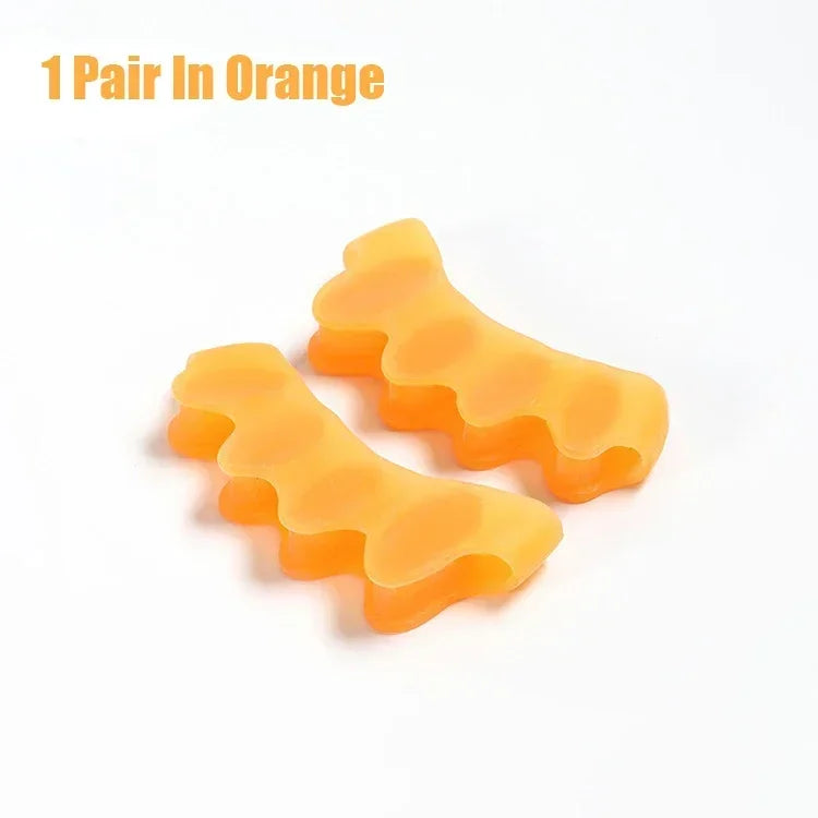 1 Pair Silicone Toe Separator, Bunion Corrector,Hammer Toe Corrector, Soft Silicone Material for Toe Separation Foot Care Tool - Evallys.com