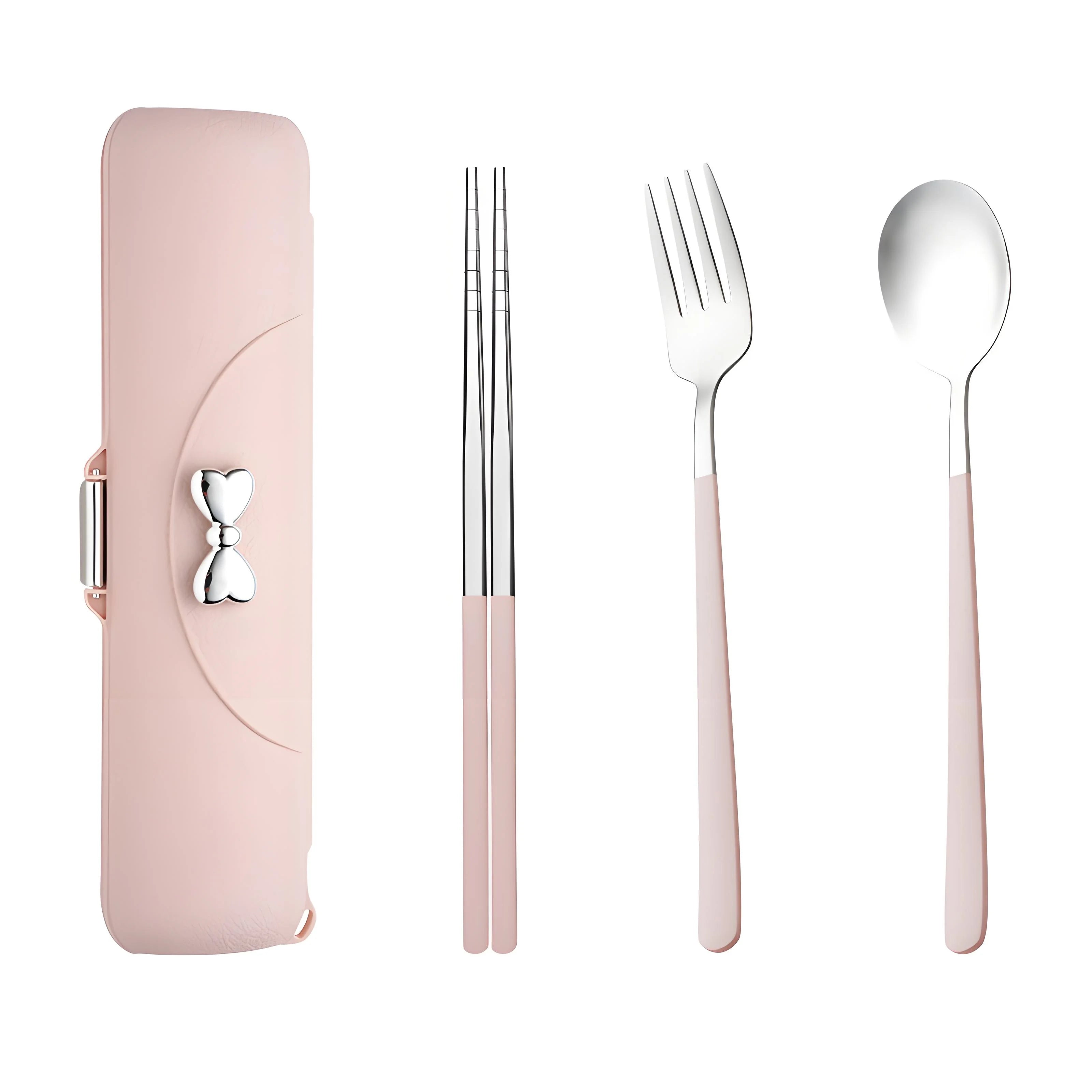 3-in-1 Stainless Steel Tableware Set - Travel-Ready Spoon/Fork/Chopsticks 3-Piece, Outdoor/Campus Essentials ✔Anti-Rust