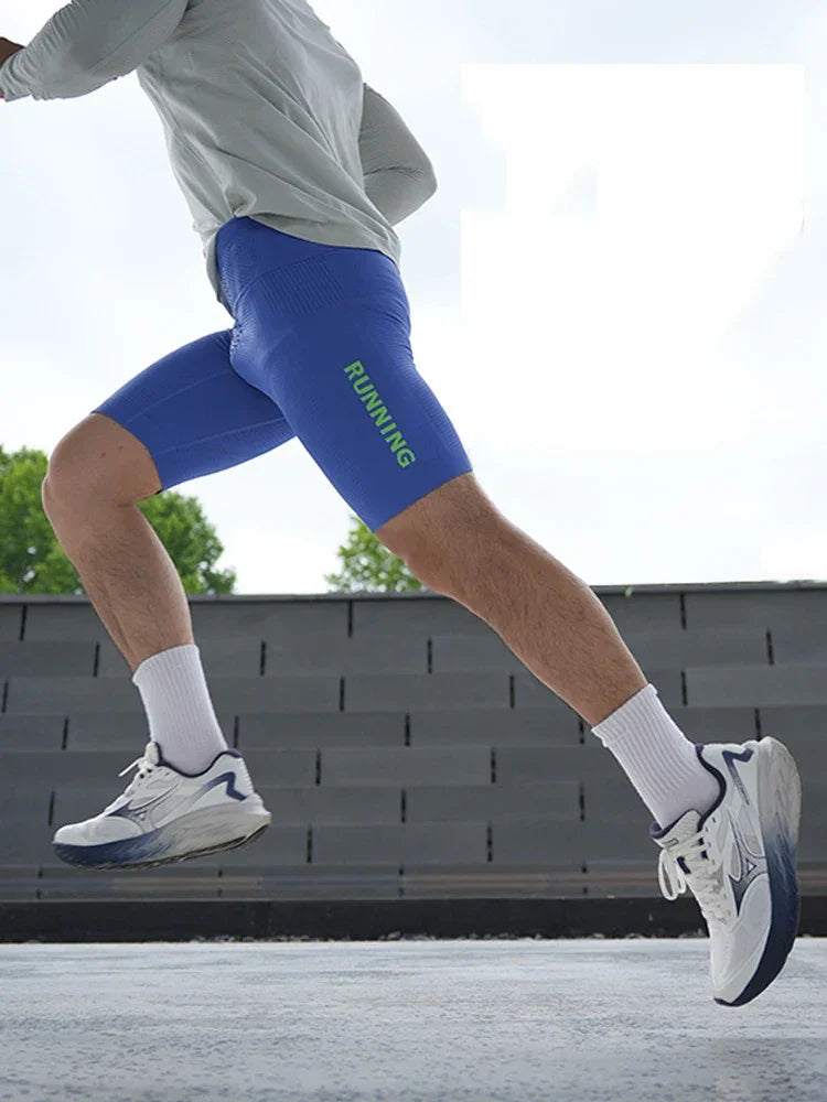 Sports Running Jogging Shorts Mens Cycling Breathable Elastic Slim Fit Shorts Summer Fashion Letter Print Men's Quick-dry Shorts - Evallys.com