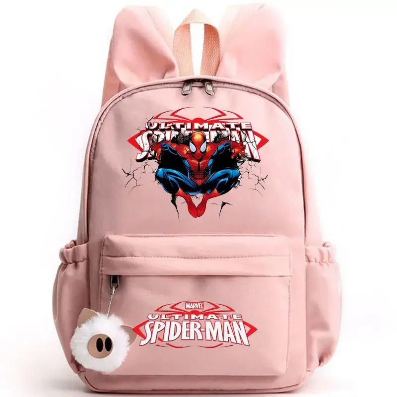 Spider Man Backpack for Girls Boys Teenager Children Rucksack Casual School Bags Travel Rabbit Ears Backpacks Mochila Travel Bag - Evallys.com