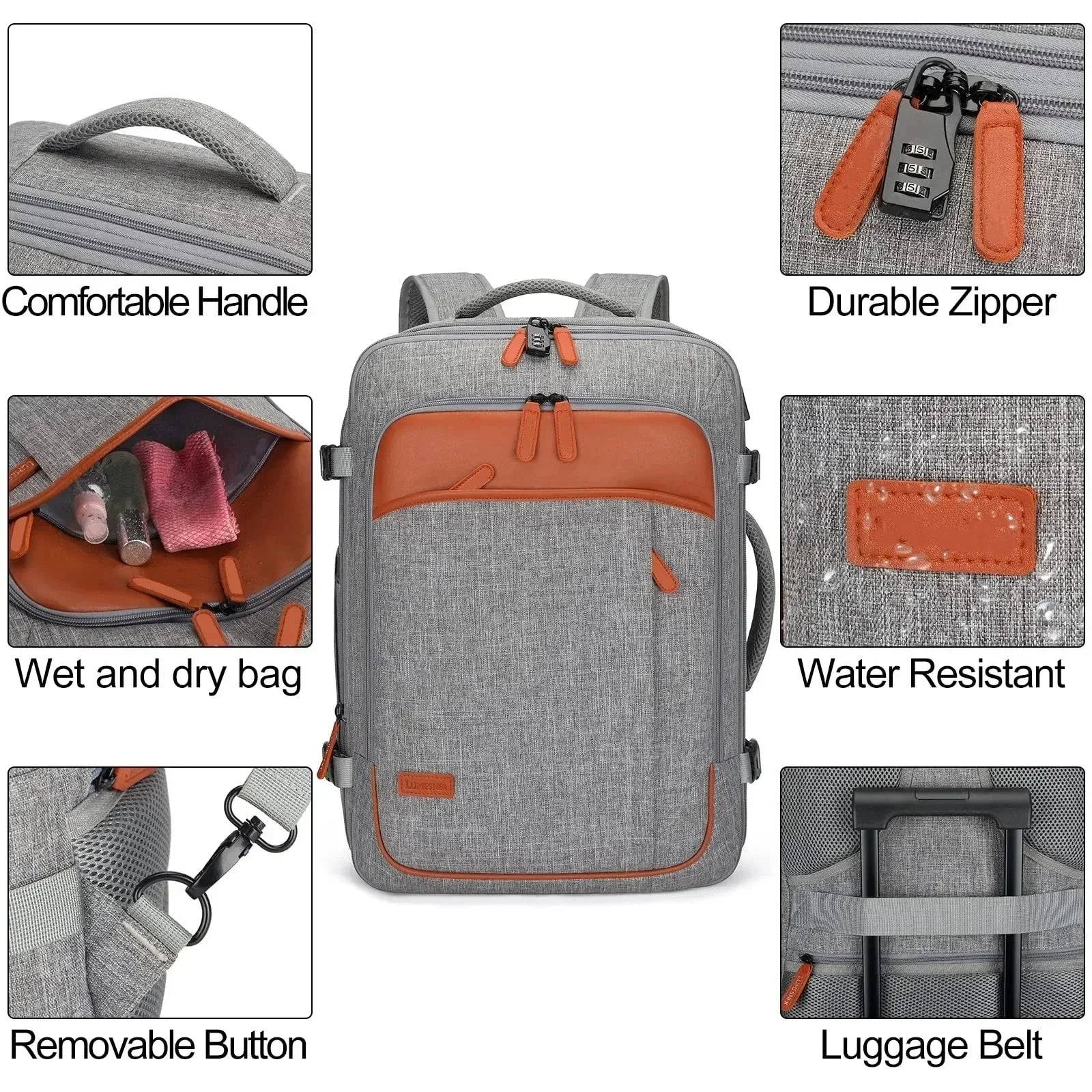 40L Expandable Laptop Backpack – Waterproof Travel & Business Bag - Evallys.com