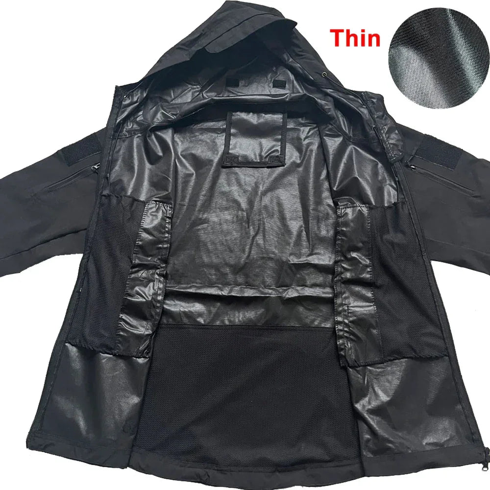 Military Shark Skin Soft Shell Jackets Men Tactical Windproof Waterproof jacket men Army Combat Jackets Mens Hooded Bomber Coats - Evallys.com