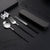 3pcs Thin Portuguese portable stainless steel cutlery chopsticks, forks, spoons, student home outdoor picnic tableware