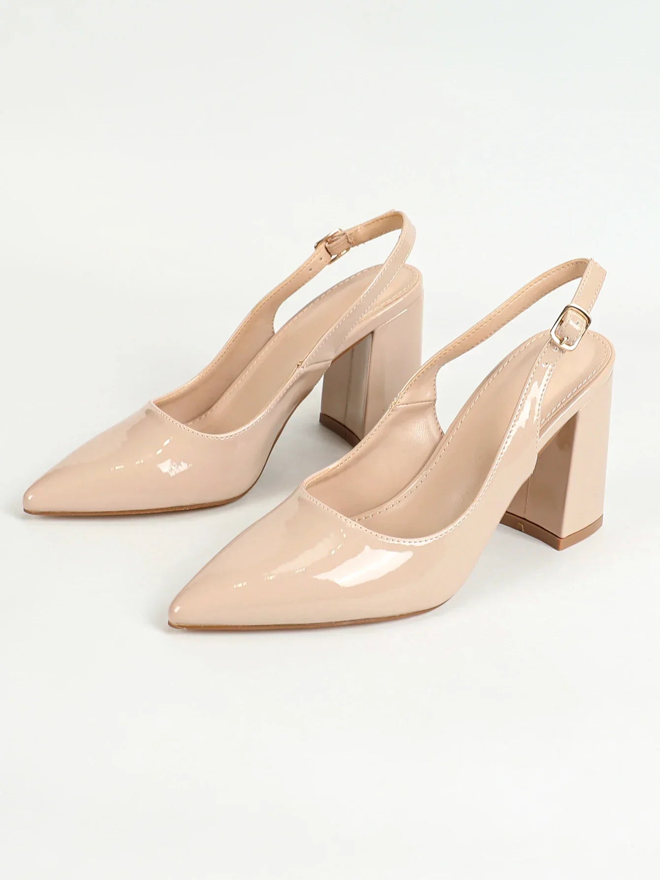 Women's Slingback Closed Toe Block Chunky Low Heel Pumps Office Wedding Party Dress Shoes - Evallys.com