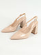 Women's Slingback Closed Toe Block Chunky Low Heel Pumps Office Wedding Party Dress Shoes - Evallys.com