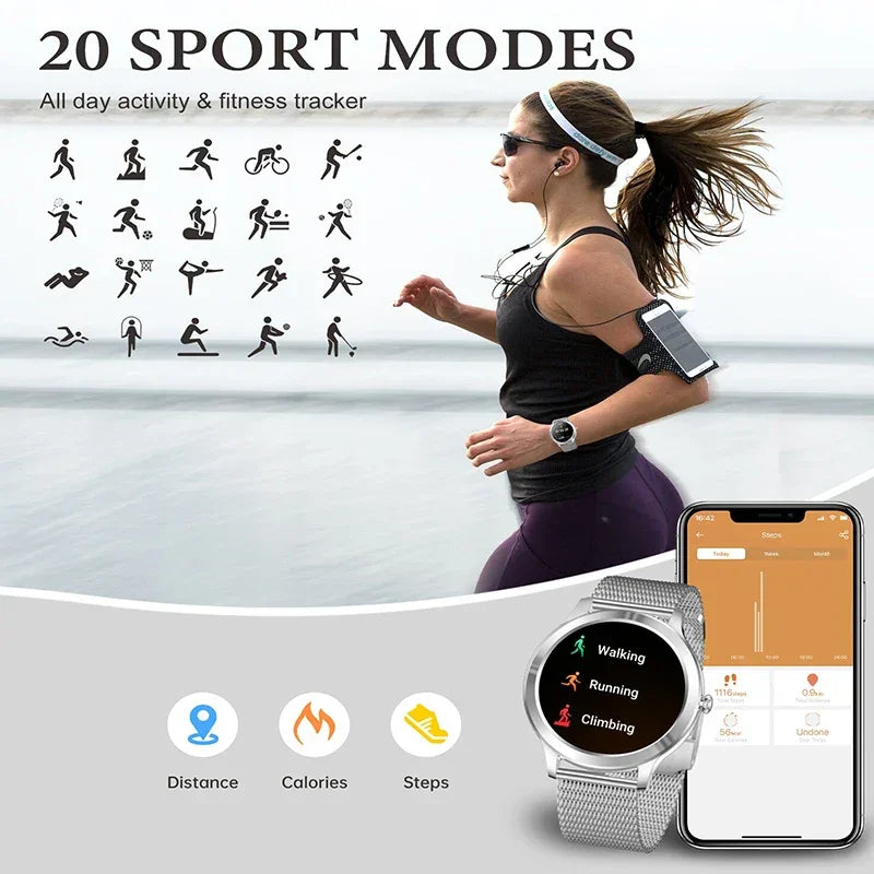 Smart Watch For women - Advanced Fitness Tracker with Wireless Call, Music Time Display, Step Counting, Calories Burned - Evallys.com