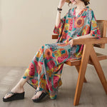 Bohemian Summer Maxi Dress – Vintage Loose Beach Streetwear - Evallys.com