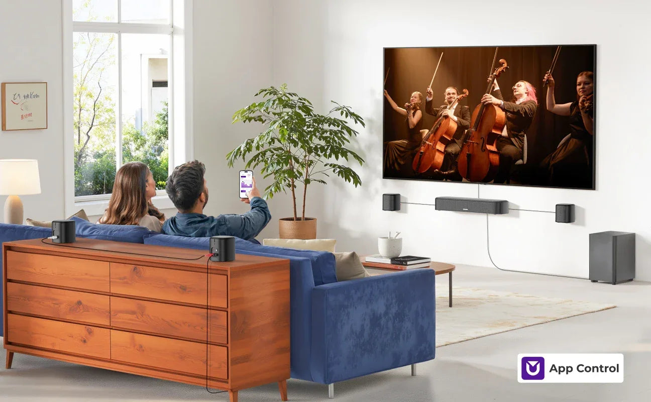 ULTIMEA 7.1ch Sound bar for TV with Dolby Atmos&Smart App Control, Home Theater Sound System Bluetooth Speaker with Subwoofer - Evallys.com
